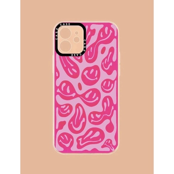 SHEIN Pink IPhone XR Smile Pattern Phone Case